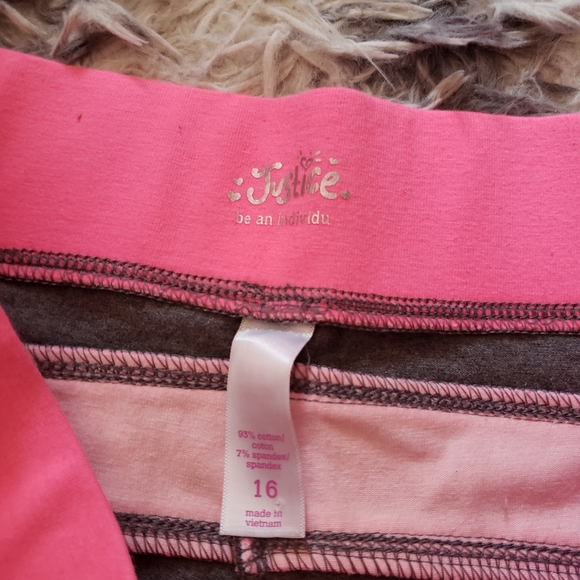 Justice Neon pink and gray track pants 16 - Picture 4 of 5